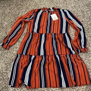 Lularoe Annabelle dress. Brand new. Navy, white and rust.